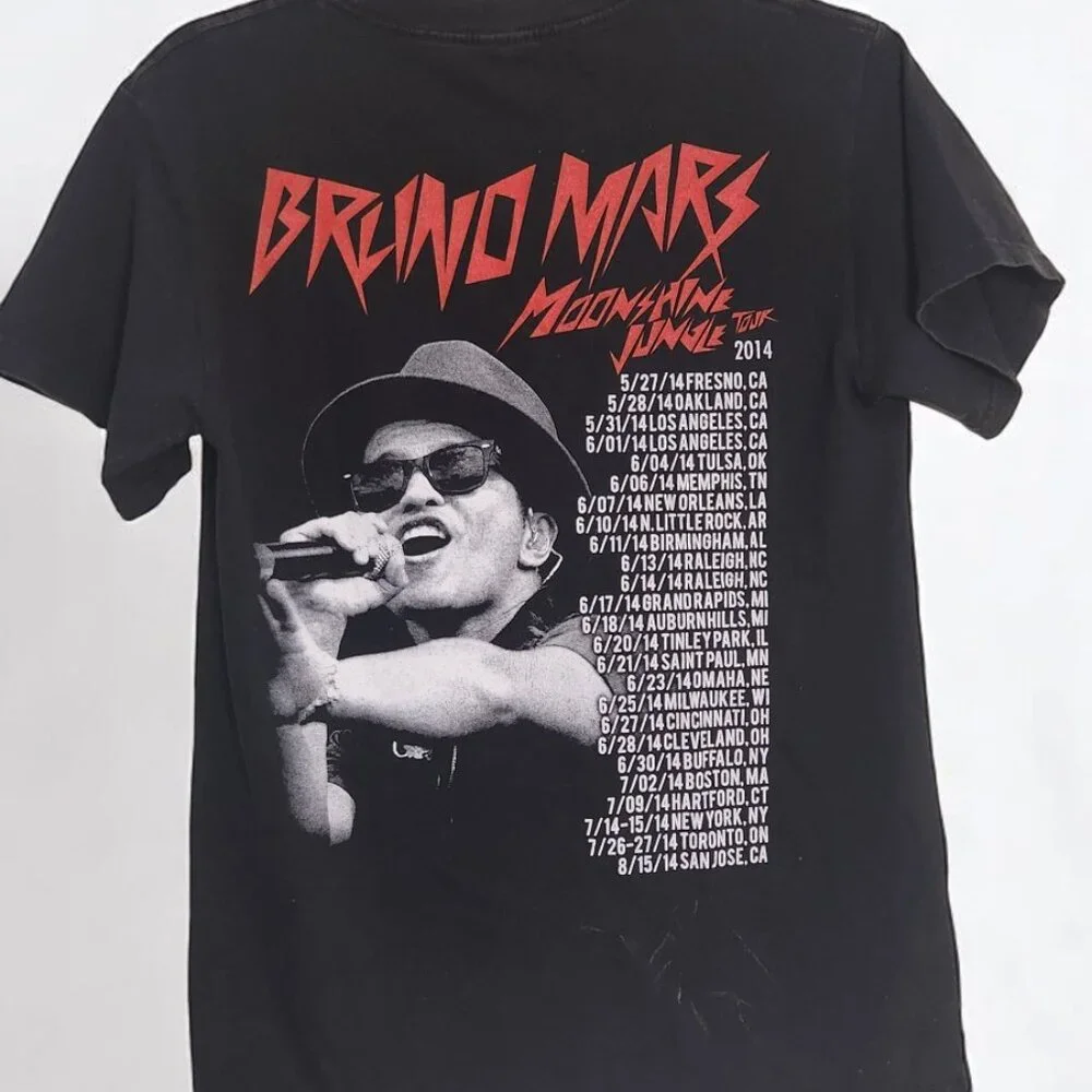 Black Bruno Mars Moonshine Jungle Tour 2014 T-Shirt